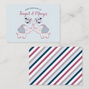 Schattige Olifanten Cute Baby Shower Cadeau Regist Informatiekaartje