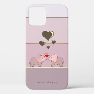 Schattige Olifanten Verliefd iPhone 12 Hoesje