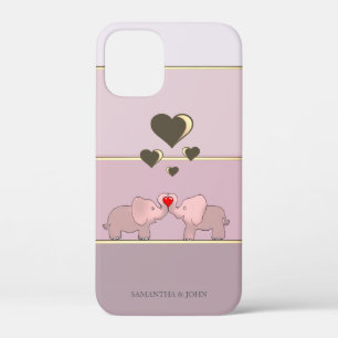 Schattige Olifanten Verliefd iPhone 12 Mini Hoesje