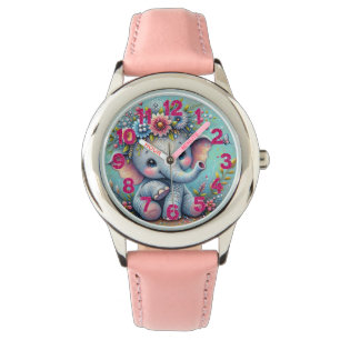 Schattige olifantenkinderwacht horloge