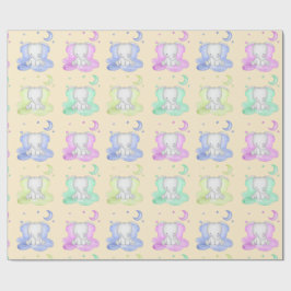 Schattige olifantennaadloos patroon cadeaupapier