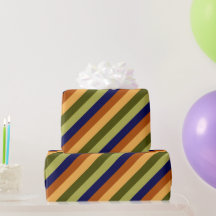 Schattige Olijfsalie Navy Stripes Verpakpapier