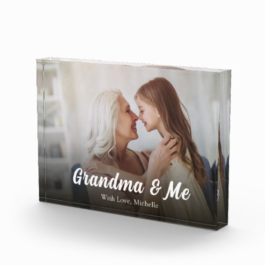 Schattige oma-script gepersonaliseerd fotoblokken (Rechts)