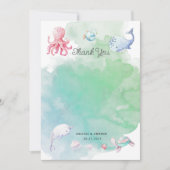 Schattige onder het Zee Baby shower bedankpas (Voorkant)