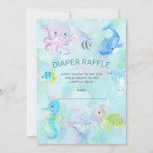 Schattige Onder het Zee Luier Raffle Ticket Kaart (Voorkant)