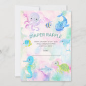 Schattige Onder het Zee Luier Raffle Ticket Kaart (Voorkant)