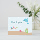 Schattige onder het Zee meisjes dank je kaart (Staand voorkant)