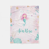 Schattige onder het Zee Zeemeermin Personalized Gi Fleece Deken (Voorkant)