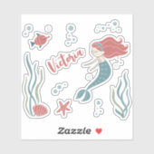 Schattige onder water Thema Zeemeermin Aangepaste Sticker (Vel)
