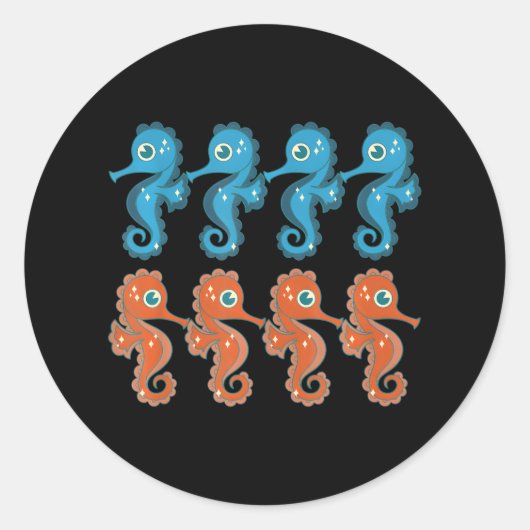 Schattige Onderwater Dier Ocean Fish Zee Creature Ronde Sticker (Voorkant)