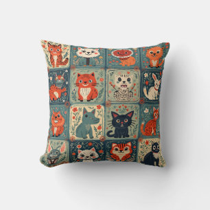 Schattige ondeugend kattenkussen kussen