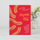 Schattige Ontbijt Brunch Kind 1e Verjaardag Party  Kaart (Staand voorkant)