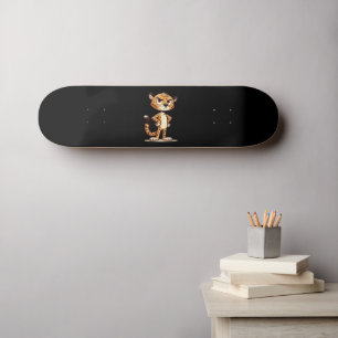 schattige, ontevreden jachtluipaard skateboard