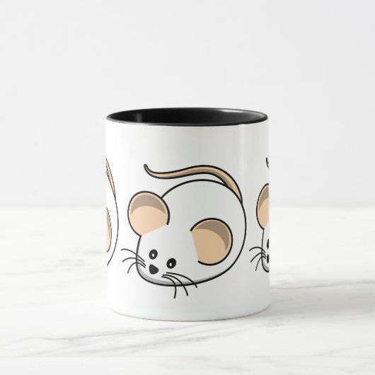 Schattige ontwerp van witte muishuisdieren mok (Midden)