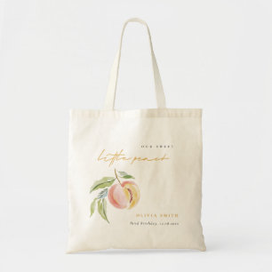 Schattige Onze Kleine Zoete Perzik Waterverf Verja Tote Bag