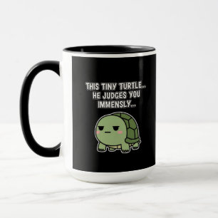 Schattige Oordelende Schildpad Grappige Minimali Mok