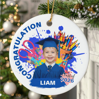 Schattige op maat gemaakte foto kleuterschool afst keramisch ornament