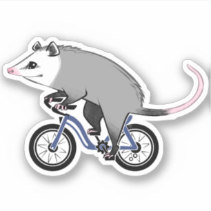 Schattige Opossum op een fiets Sticker