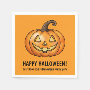 Schattige oranje Halloween pompoen met aangepaste Servet