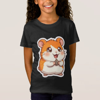 Schattige Oranje Hamster met Zonnebloempit Grappig T-shirt