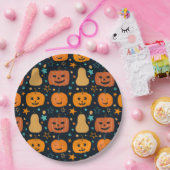 Schattige Oranje Jack O Lantern Pompoen Halloween Papieren Bordje (Feest)