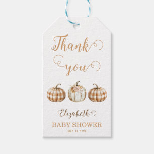 Schattige Oranje Kleine Pompoen Baby Shower Bedank Cadeaulabel