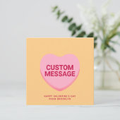 Schattige oranje roze aangepaste bericht conversat kaart (Staand voorkant)
