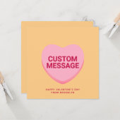 Schattige oranje roze aangepaste bericht conversat kaart (Voorkant / Achterkant in situ)