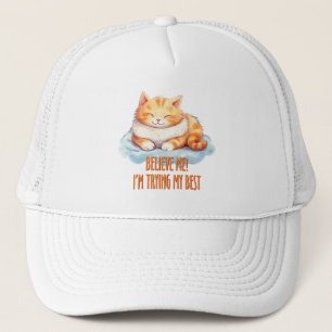 Schattige Oranje Tabby Cat- Ik probeer mijn best Trucker Pet