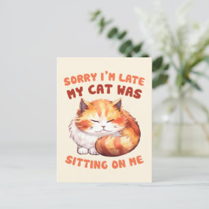 Schattige Oranje Tabby Cat- Sorry dat ik te laat b Briefkaart