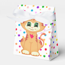 Schattige oranje tabby poes & confetti bedankt