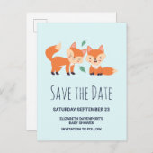 Schattige Oranje Vossen Grafische Tekening Bewaar Uitnodiging Briefkaart (Voorkant / Achterkant)