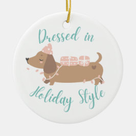 Schattige ornament met Wiener Dog