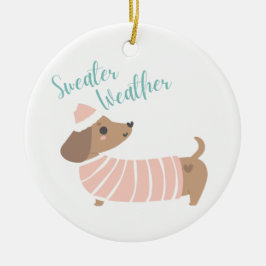 Schattige ornament met Wiener Dog in een trui