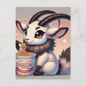 Schattige Oryx Eten Noodles Briefkaart (Voorkant)
