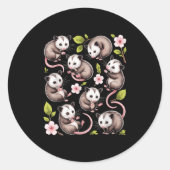 Schattige Ossum ziet bloemen bloemenpatroon Dieren Ronde Sticker (Voorkant)