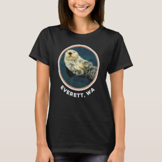 Schattige Otter Everett Wa Kust Inwoner Visser T-shirt