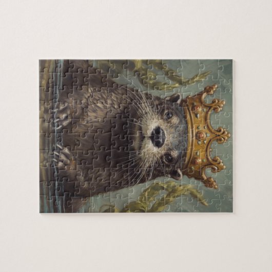 Schattige otter in een kroon legpuzzel (Horizontaal)