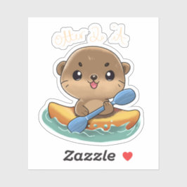 Schattige Otter Kayaking Sticker