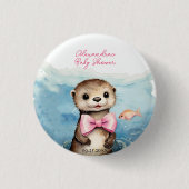 Schattige Otter Meisje Baby shower Ronde Button 3,2 Cm (Voorkant)