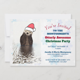 Schattige Otter met een Kerstmannenhoed Otterlijk Kaart