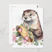 Schattige otter met taco briefkaart (Voorkant / Achterkant)