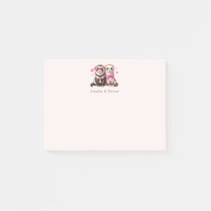 Schattige Otter Paar in Liefde Valentijnsdag Post-it® Notes