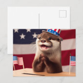 Schattige Otter Patriottische Stemmen Stembus Briefkaart (Voorkant / Achterkant)