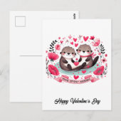 Schattige Otter pun Valentijn Briefkaart (Voorkant / Achterkant)