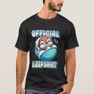 Schattige Otter Slaapkussen Officiële Slaap Shirt