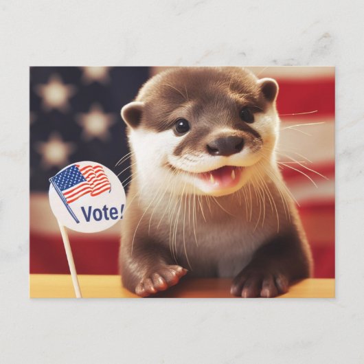 Schattige otter stemming patriottisch briefkaart (Voorkant)