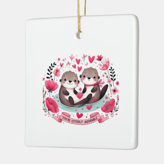 Schattige Otter woordspeling Keramisch Ornament (Links)