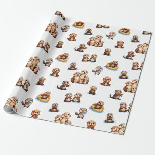 Schattige otters! cadeaupapier