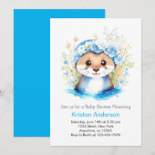 Schattige Otter's Enchanted Blue Floral Boy Baby s Kaart (Voorkant / Achterkant)